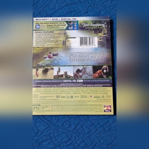 The Jungle Book DVD And Blu-ray (NWT) - Picture 2 of 3